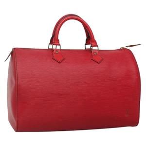 LOUIS VUITTON Epi Speedy 35 Hand Bag Castilian Red M42997 LV Auth 134500